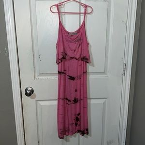 Pink and Brown Rays Sun Dress